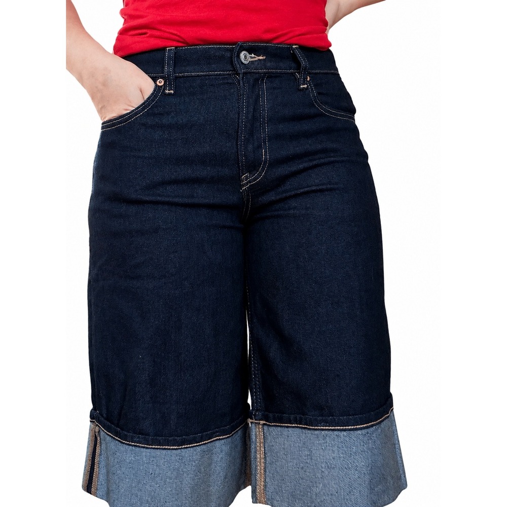 American‎ Eagle Womens 00 24W 15 Inch Jort Low Rise Stretch Shorts Dark Wash